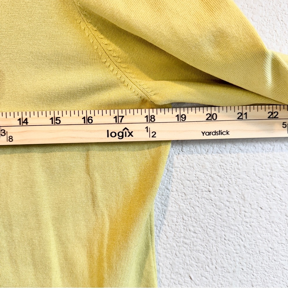 Coquette Balletcore Ruffle Cardigan Amber Sun Silk Blend Chartreuse Small A58 - Picture 7 of 10